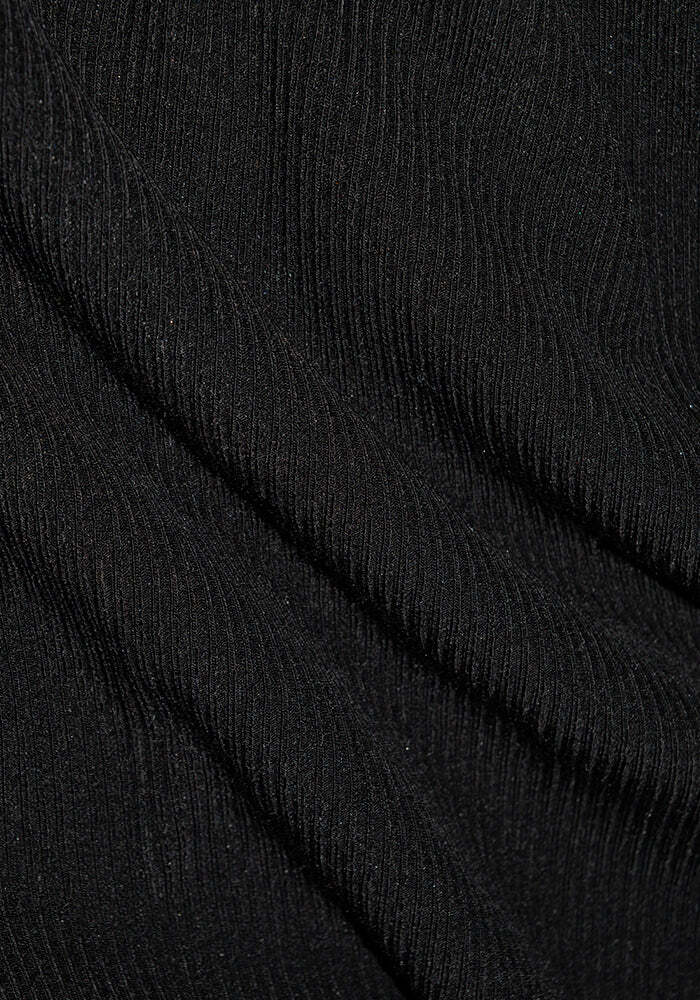 Delia Ribbed Short Sleeve - Black - Image 8