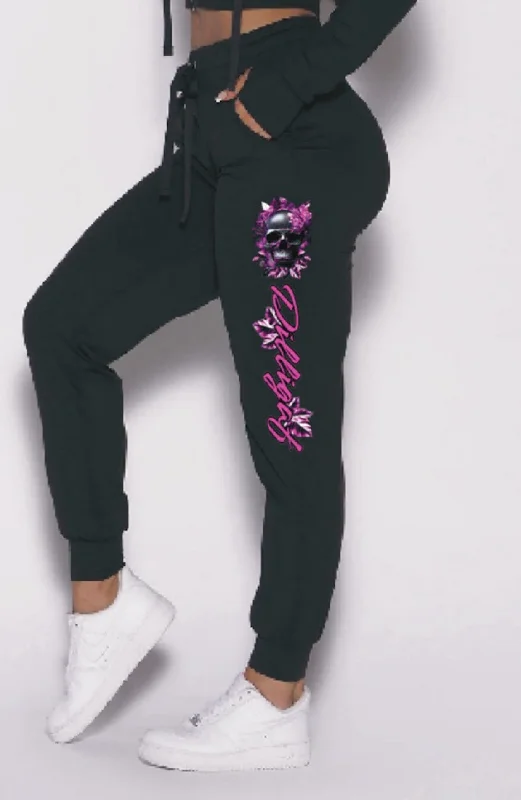 Dark Purple Skull Jogger