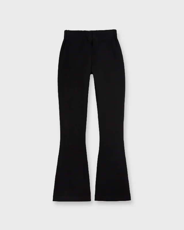 Faye Flare Cropped Pant - Black Ponte Knit