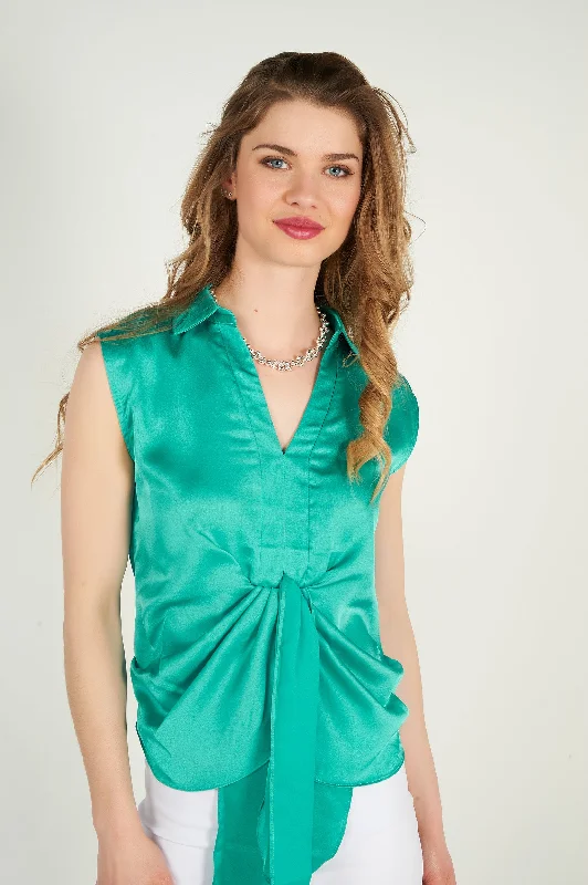 Blouse sans manches en satin - KASIA-W1 - (E-B1) - VENTE FINALE