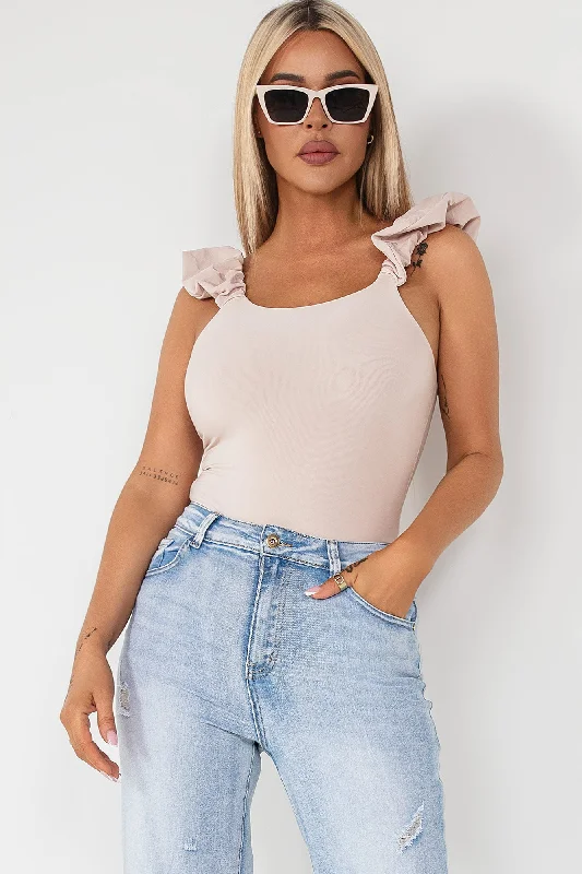 Milly Stone Ruffle Strap Bodysuit