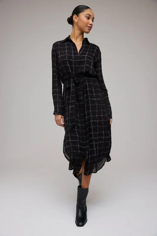 Belted Tulip Hem Shirt Dress