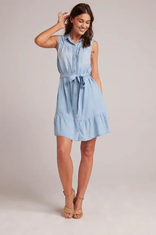 Gathered Ruffle Shirt Dress