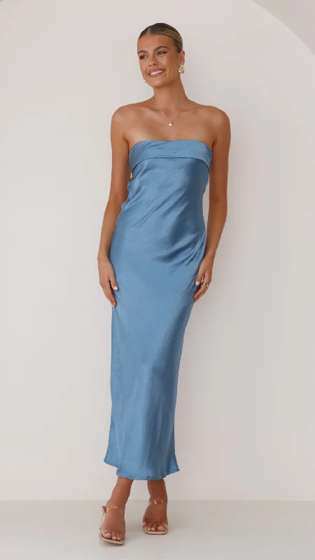 Gisele Maxi Dress - Steel Blue