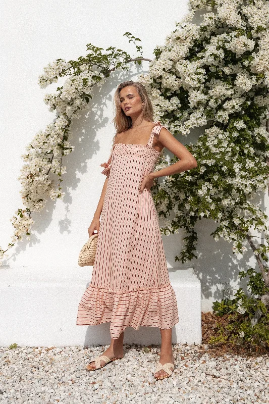 Irina Maxi Dress - Pink Stripe