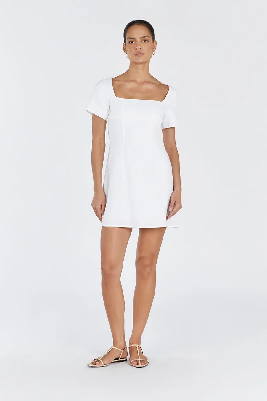 JAMIE WHITE LINEN MINI DRESS