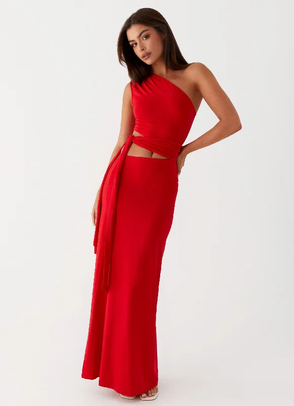 Love Me Tie Maxi Dress - Red