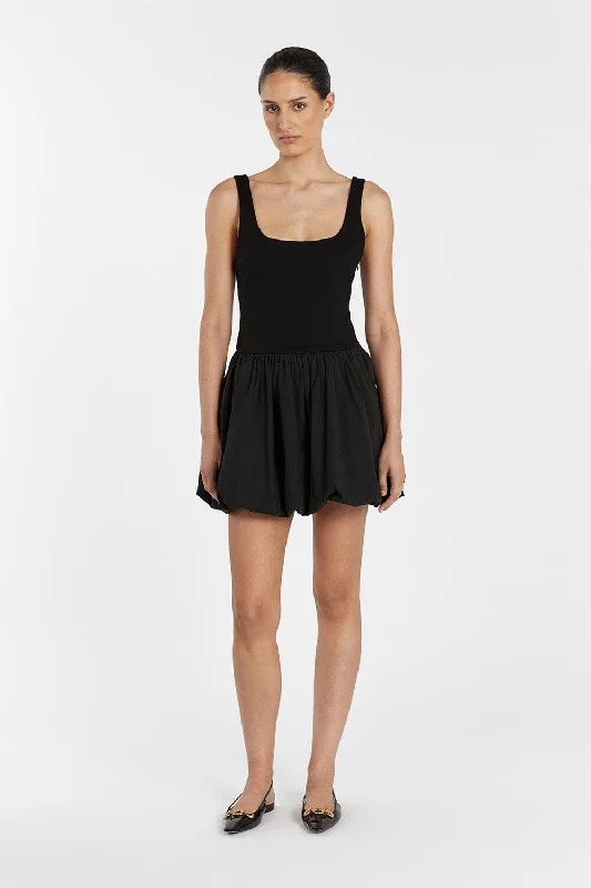 LULA BLACK BUBBLE MINI DRESS