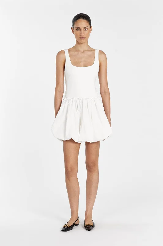 LULA WHITE BUBBLE MINI DRESS