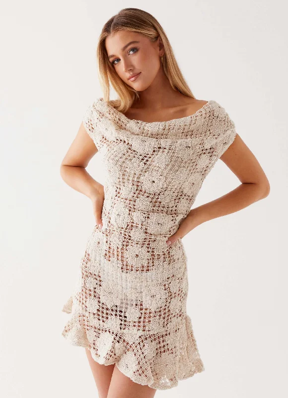 Sunnyside Crochet Mini Dress - Ivory