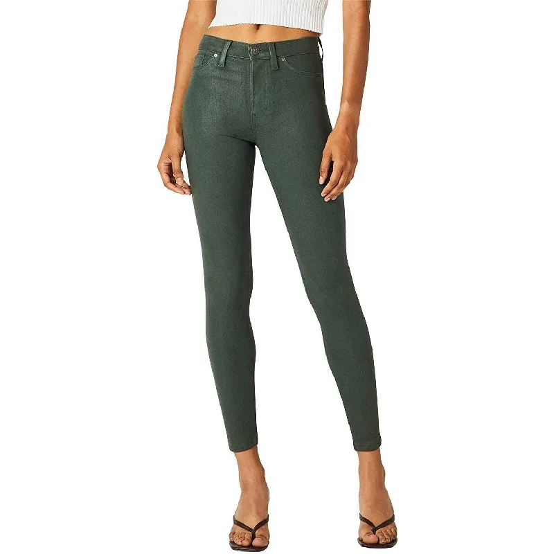 Barbara High Rise Skinny Jean - Green Leatherette