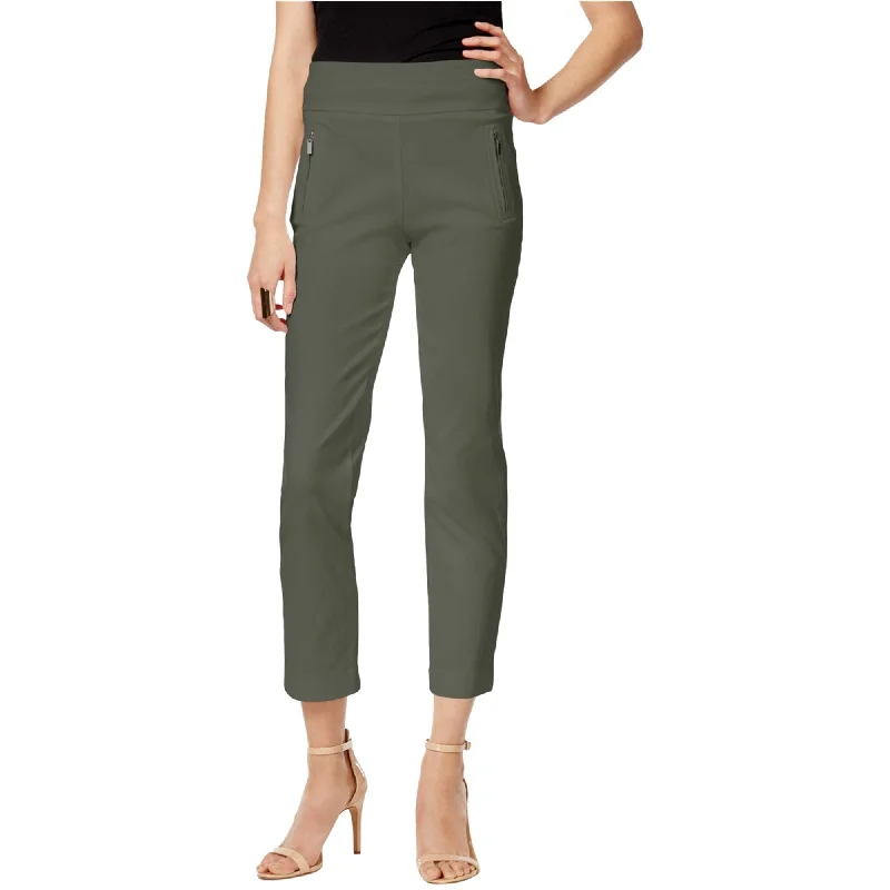 I-N-C Womens Basic Casual Cropped Pants, Green, 4