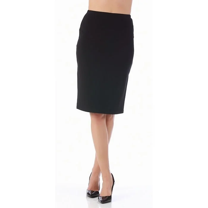 Instant Figure Women's Short with Elastic Waist Pencil Skirt Black Size 5XL