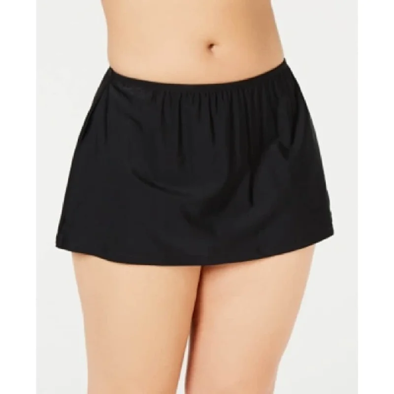 Island Escape Women's Swim Skirt Swimsuit Black Size 24W