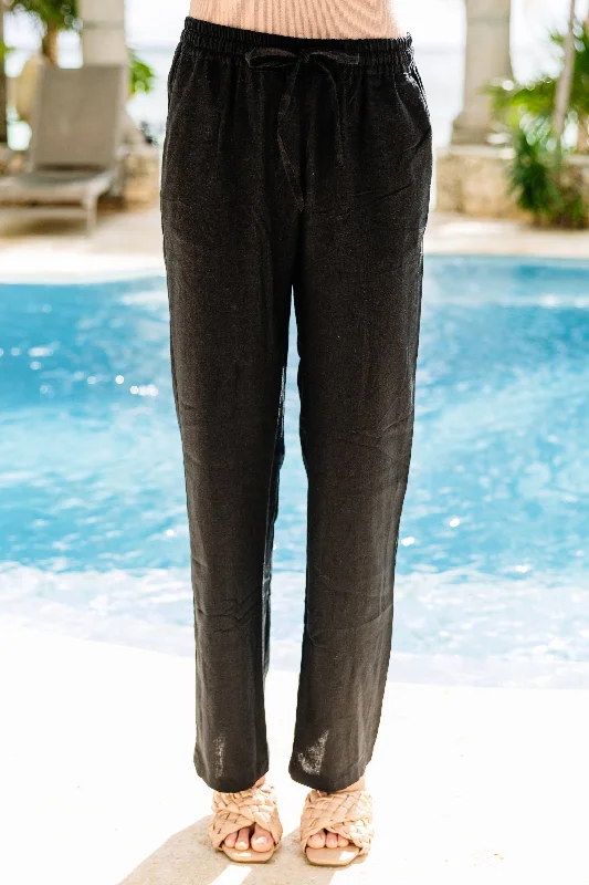 Just Relax Black Linen Pants