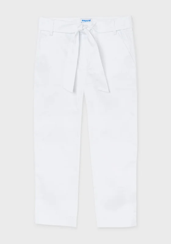 Mayoral Girls Dress Trousers, White