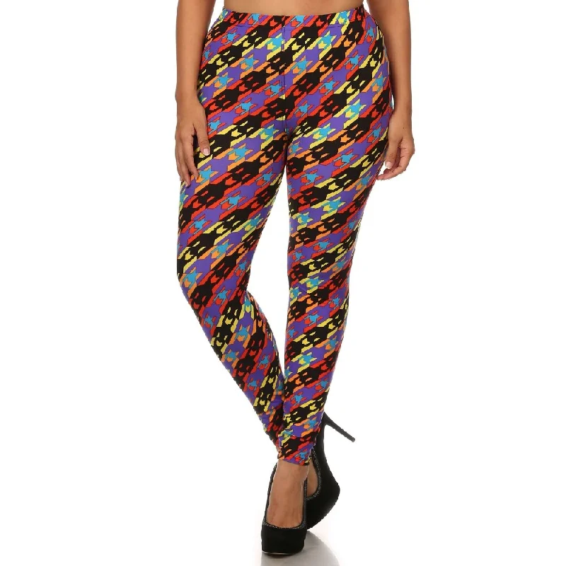 Multi-Color Print Full Length High Waist Leggings Perfect for Casual Day