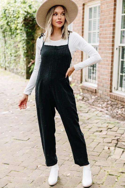 Run Away With Me Black Linen Jumpsuit