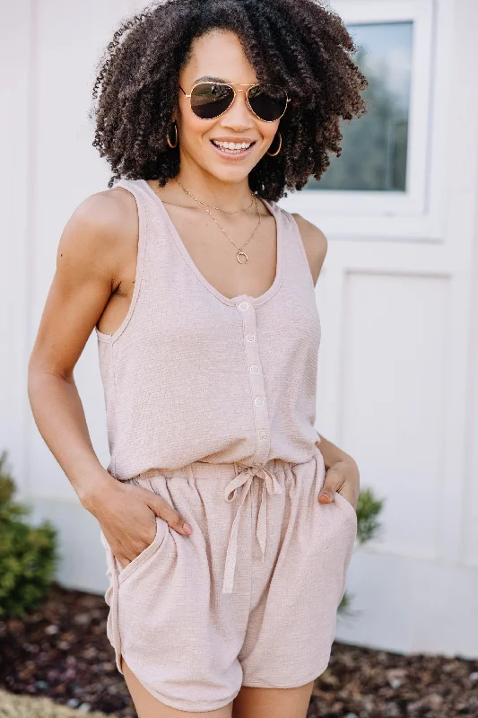 Serving Looks Ecru White Tank Romper