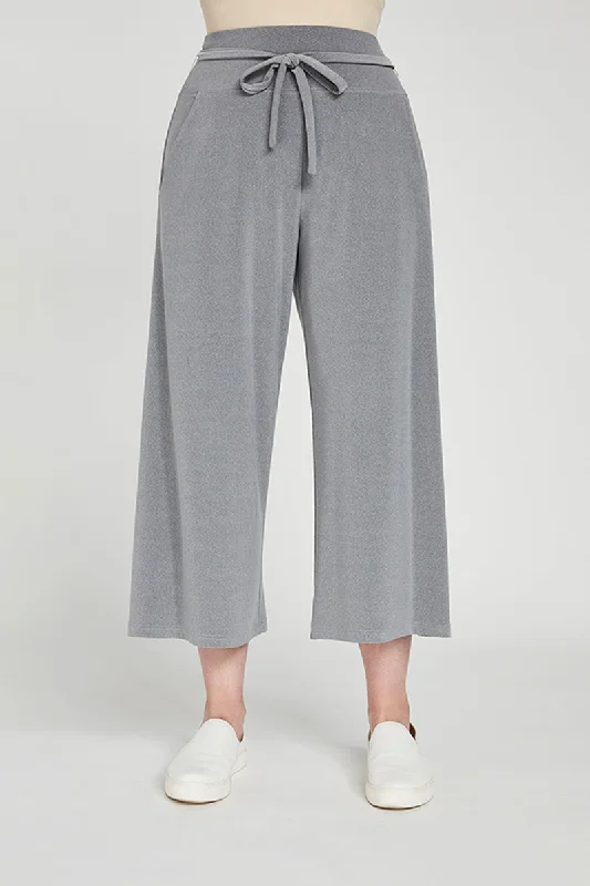 Wide Leg Trouser Crop | Melange Silver