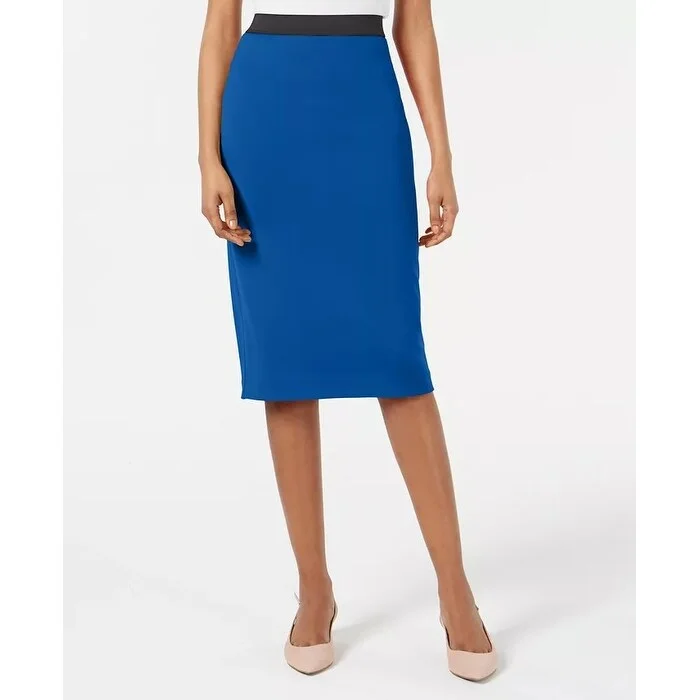 Alfani Women's Below-Knee Pencil Skirt Dark Blue Size Extra Large - X-Large