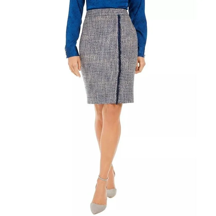 Calvin Klein Women's Tweed Pencil Skirt Blue Size 12