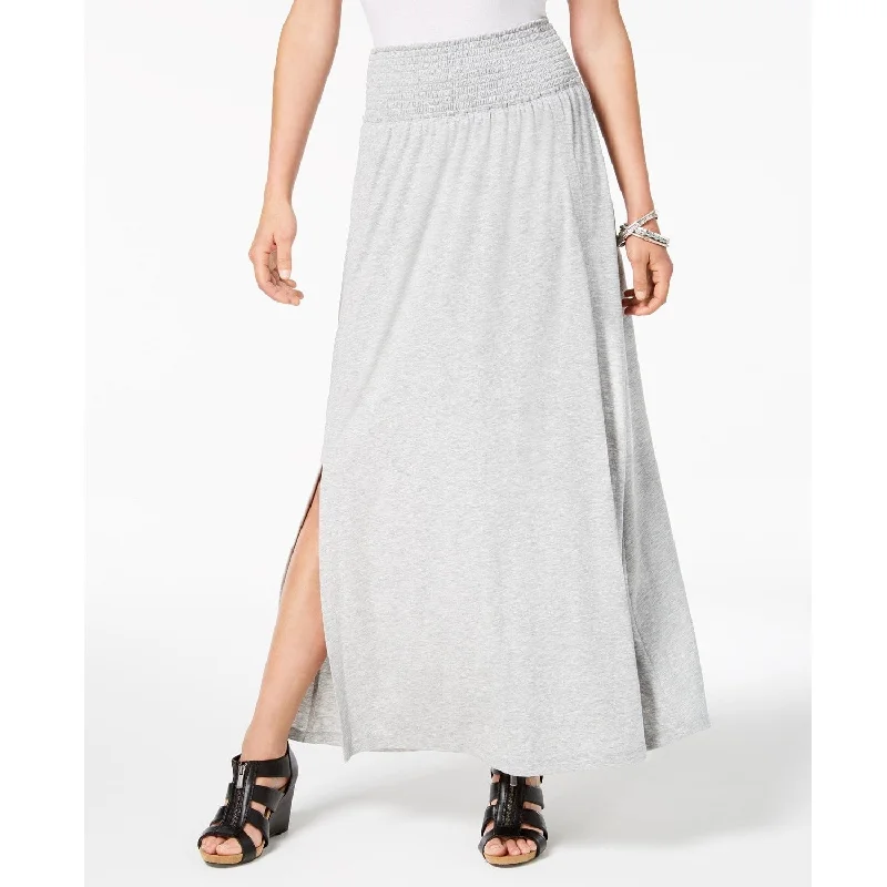 Style & Co Women's Smocked Comfort Waist Maxi Skirt Heather Grey Size - XLarge - X-Large