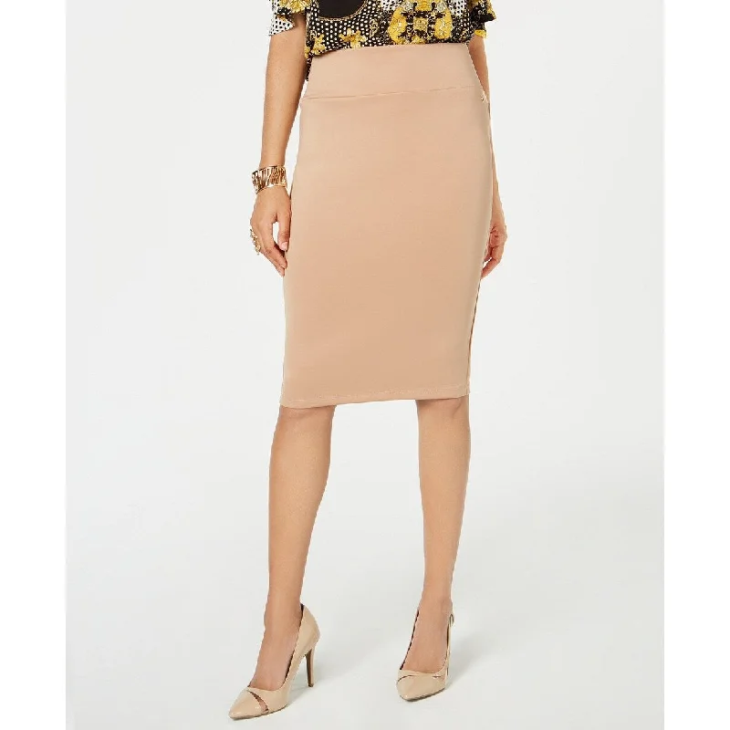 Thalia Sodi Women's Scuba Pencil Skirt Nougat Size Extra Large - Nude - X-Large