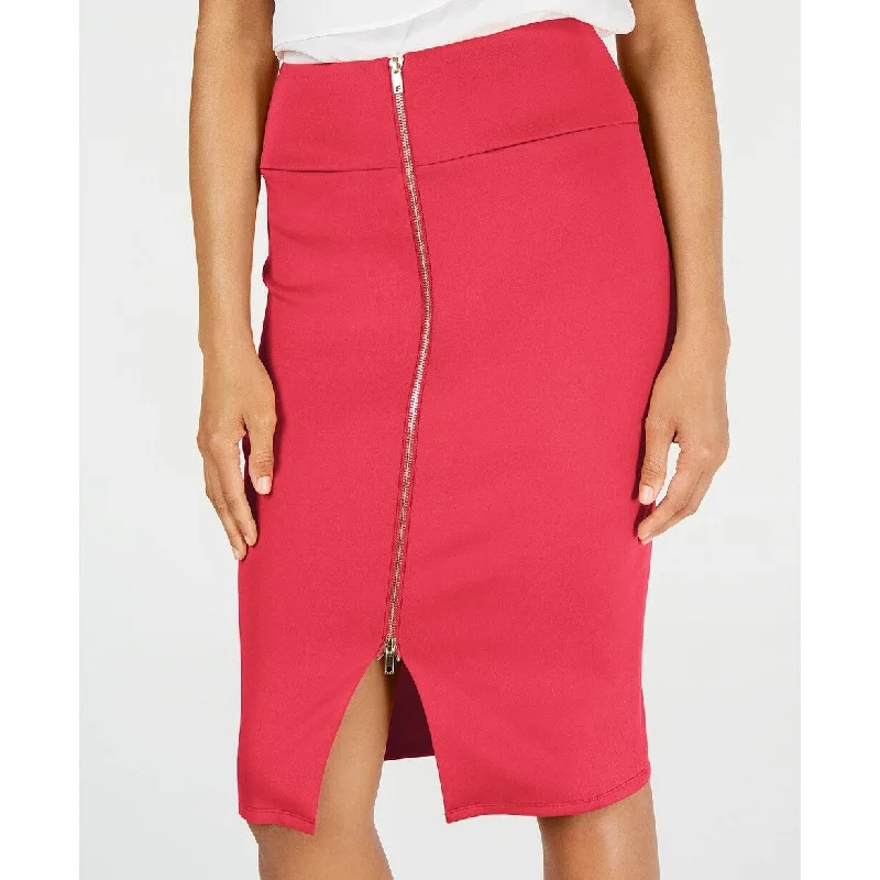 Thalia Sodi Women's Zipper Pencil Scuba Skirt Raspberry Pink Size Large